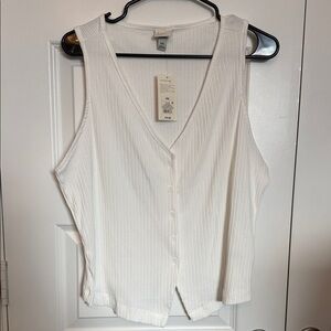 NWT A New Day White Sleeveless V-Neck Blouse Sz XXL